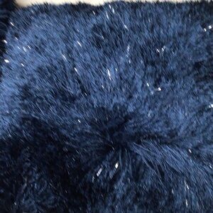 Elegant Midnight Blue Shaggy Pillow